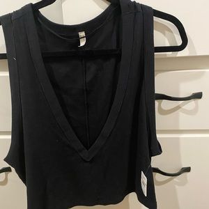 Free people deep v-neck crop tank